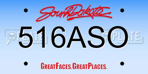 516ASO South Dakota License Plate