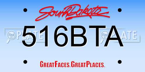 516BTA South Dakota License Plate