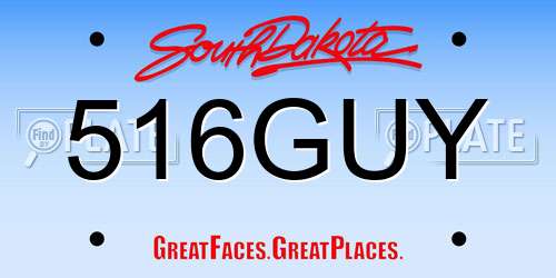 516GUY South Dakota License Plate