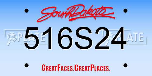 516S24 South Dakota License Plate