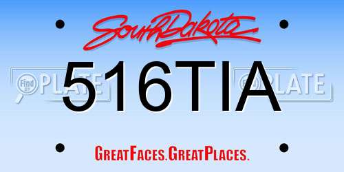 516TIA South Dakota License Plate