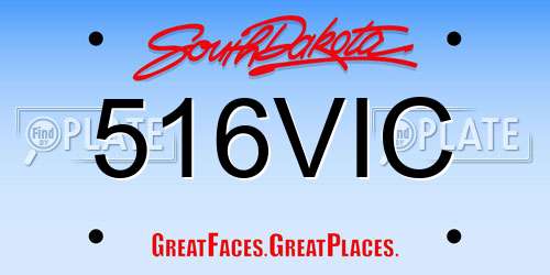 516VIC South Dakota License Plate