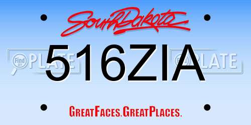 516ZIA South Dakota License Plate
