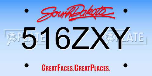 516ZXY South Dakota License Plate