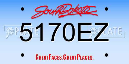 5170EZ South Dakota License Plate