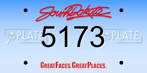 5173 South Dakota License Plate