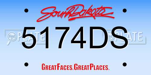 5174DS South Dakota License Plate