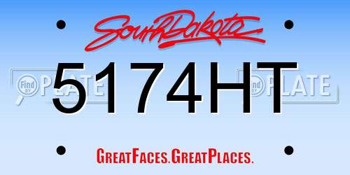 5174HT South Dakota License Plate