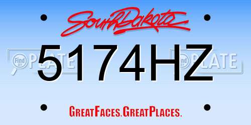 5174HZ South Dakota License Plate