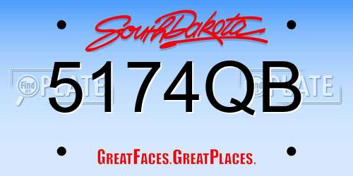5174QB South Dakota License Plate