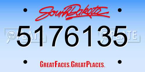 5176135 South Dakota License Plate