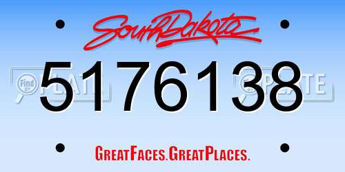 5176138 South Dakota License Plate