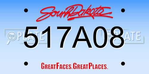 517A08 South Dakota License Plate