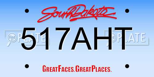 517AHT South Dakota License Plate