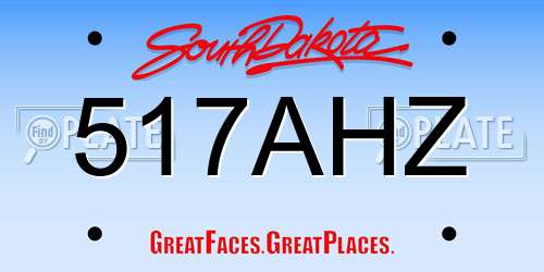 517AHZ South Dakota License Plate