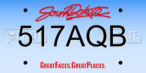 517AQB South Dakota License Plate