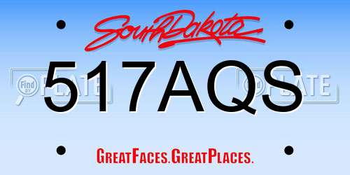 517AQS South Dakota License Plate