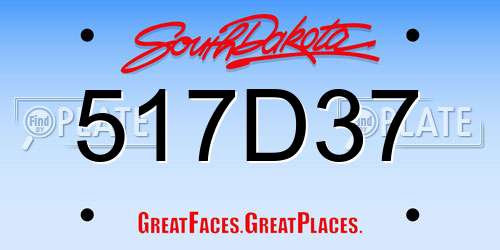 517D37 South Dakota License Plate