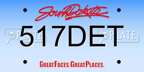 517DET South Dakota License Plate