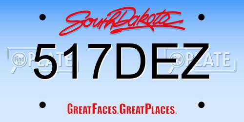 517DEZ South Dakota License Plate