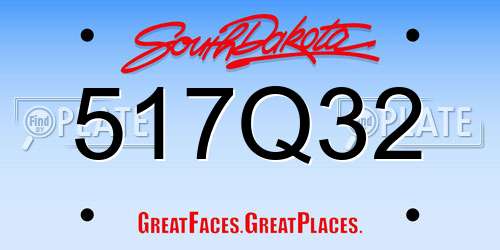 517Q32 South Dakota License Plate
