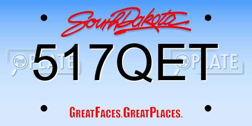 517QET South Dakota License Plate