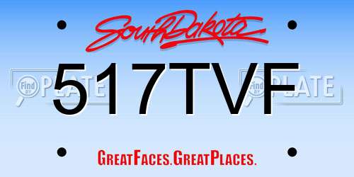 517TVF South Dakota License Plate