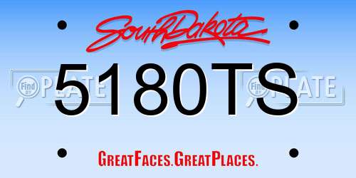 5180TS South Dakota License Plate