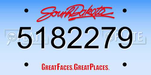 5182279 South Dakota License Plate