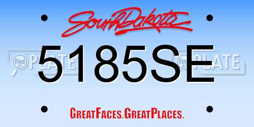 5185SE South Dakota License Plate