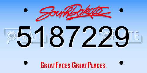 5187229 South Dakota License Plate