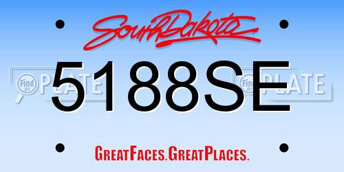 5188SE South Dakota License Plate