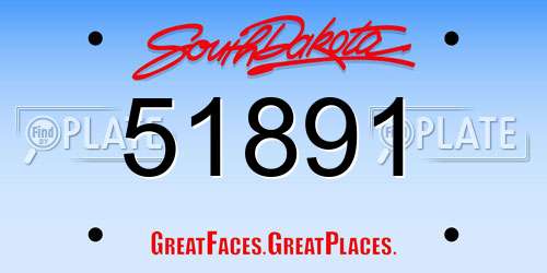 51891 South Dakota License Plate