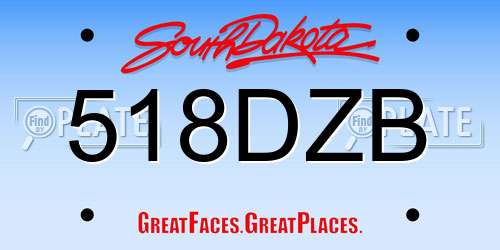 518DZB South Dakota License Plate
