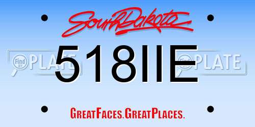 518IIE South Dakota License Plate