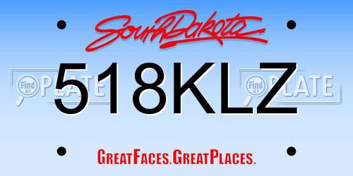 518KLZ South Dakota License Plate