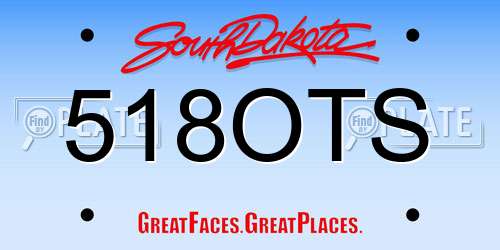 518OTS South Dakota License Plate