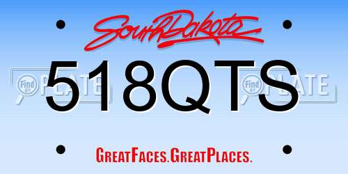 518QTS South Dakota License Plate