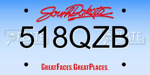 518QZB South Dakota License Plate