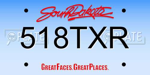 518TXR South Dakota License Plate