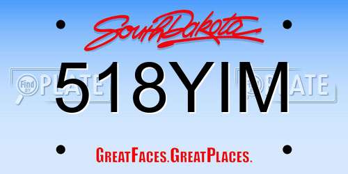 518YIM South Dakota License Plate
