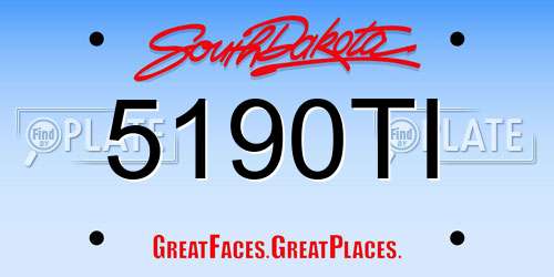 5190TI South Dakota License Plate