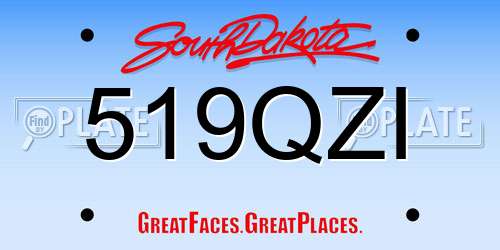 519QZI South Dakota License Plate