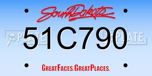51C790 South Dakota License Plate