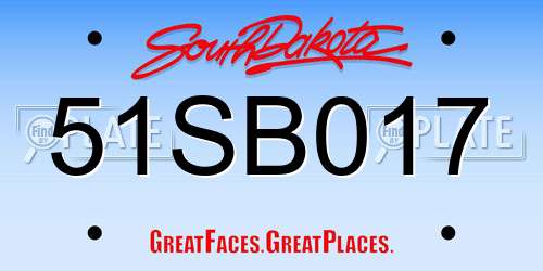 51SB017 South Dakota License Plate