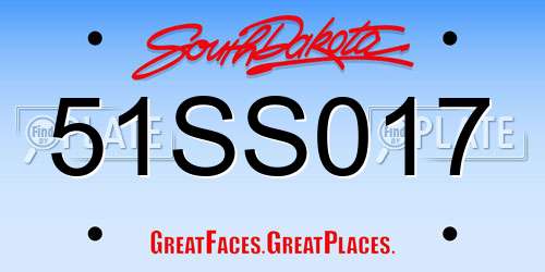 51SS017 South Dakota License Plate