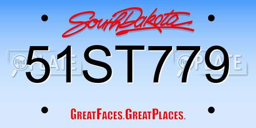 51ST779 South Dakota License Plate