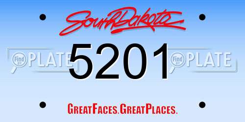 5201 South Dakota License Plate