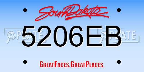 5206EB South Dakota License Plate