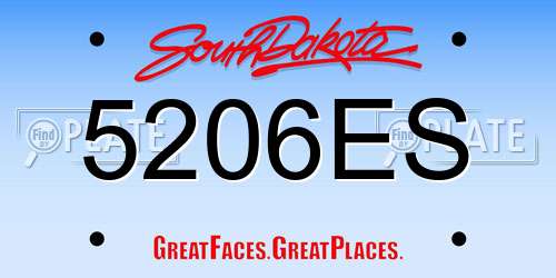 5206ES South Dakota License Plate